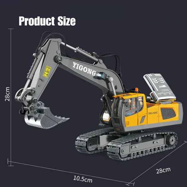 RETROS™ - Excavadora RC 9CH con Movimiento Realista y Alta Resistencia