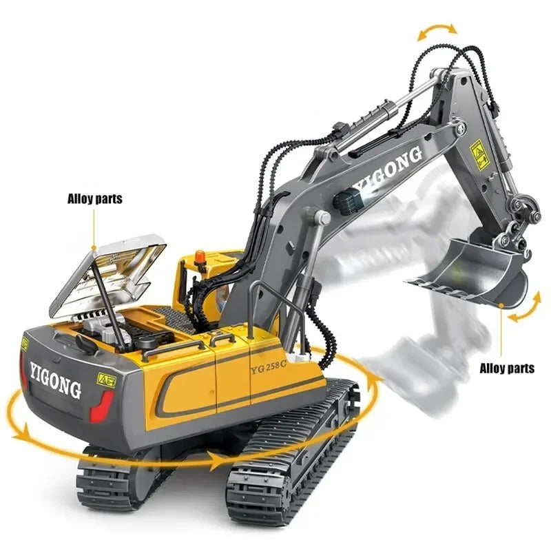RETROS™ - Excavadora RC 9CH con Movimiento Realista y Alta Resistencia