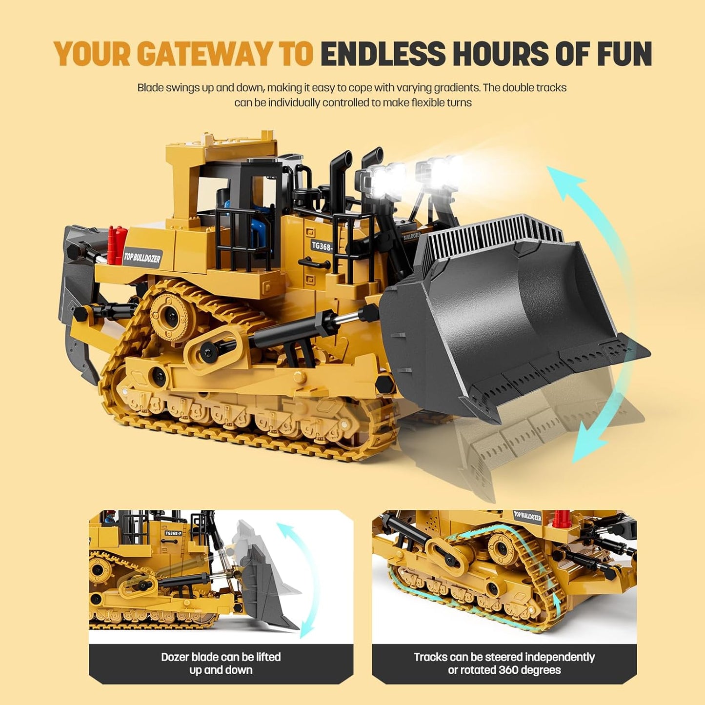RETROS™ - Excavadora RC 9CH con Movimiento Realista y Alta Resistencia